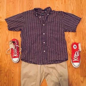 Red, White, and Blue Plaid GAP Shirt